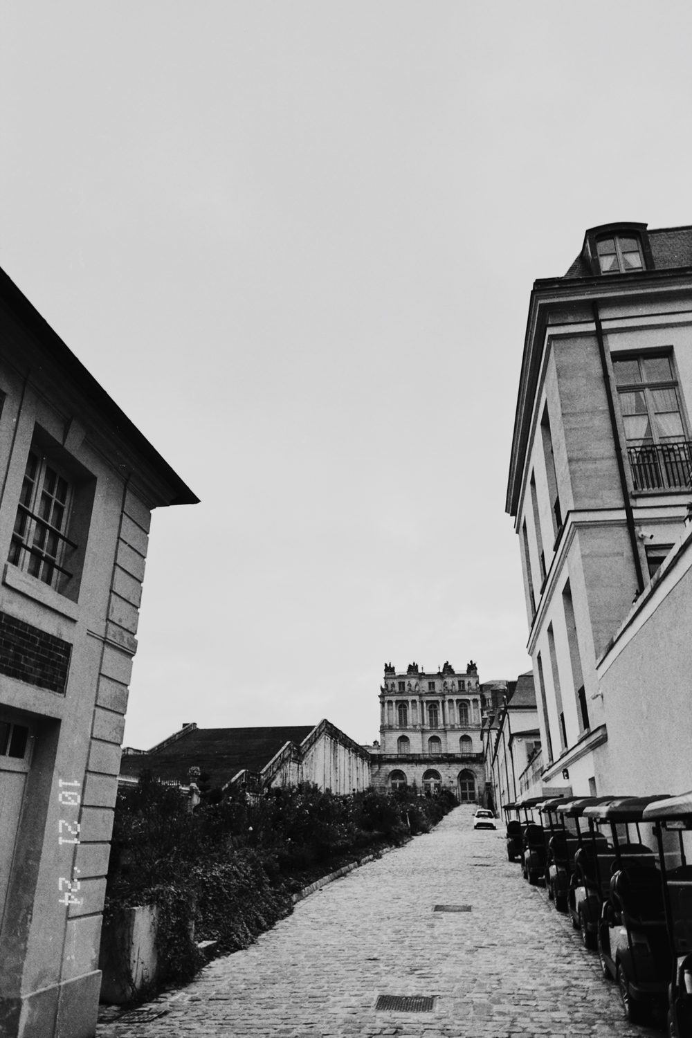 black and white photograph of europe, hotel in France, by Stuart Singleton