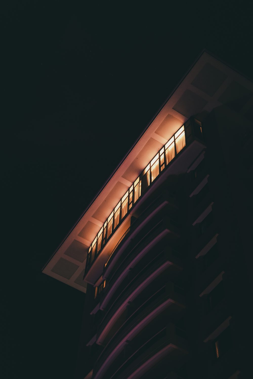 photograph of hotels, dark in Puerto Rico, San Juan, by Stuart Singleton